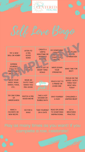 Self Esteem Bingo Preview | Therapist Tools and Resources