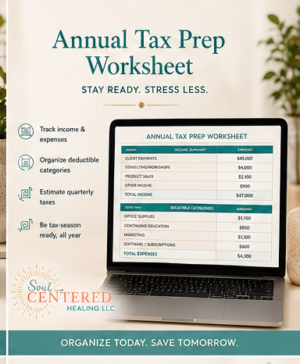 annual tax prep worksheet | Therapist Tools and Resources