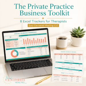The Private Practice Business Toolkit for Therapists | 8 Excel Spreadsheets + Practice Guide